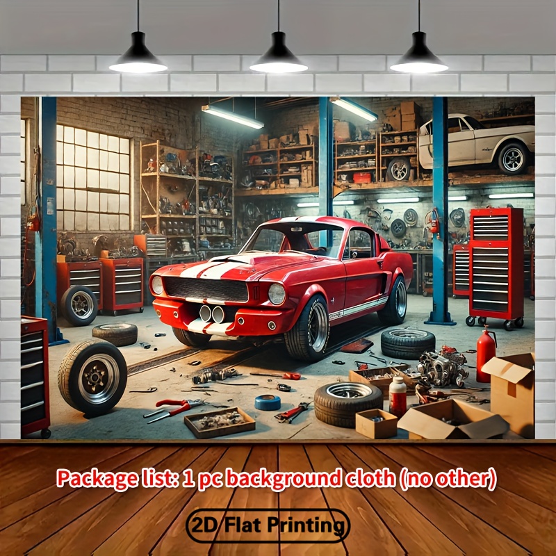Tło Warsztatu Samochodowego z  – Auto Repair Shop Background recenzja i cena