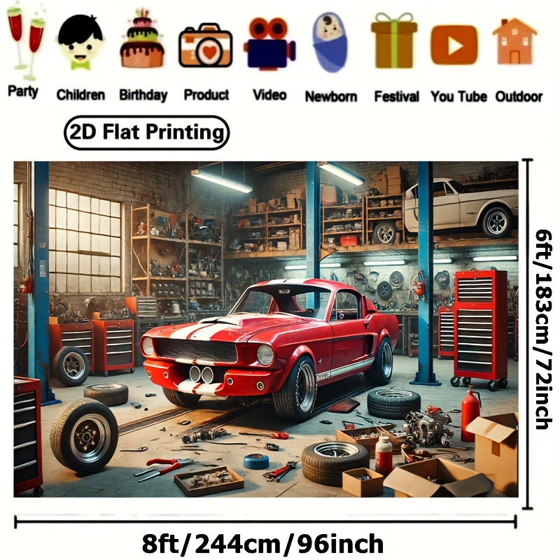 Tło Warsztatu Samochodowego z  – Auto Repair Shop Background recenzja i cena