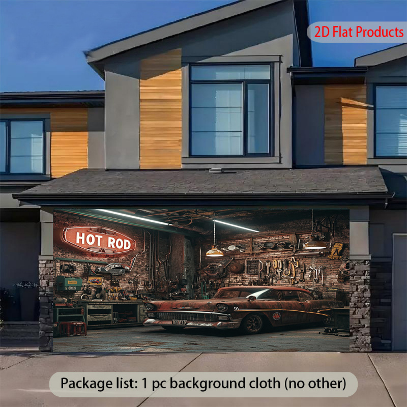 Tło z banerem w stylu vintage  – Auto Repair Shop Background recenzja i cena