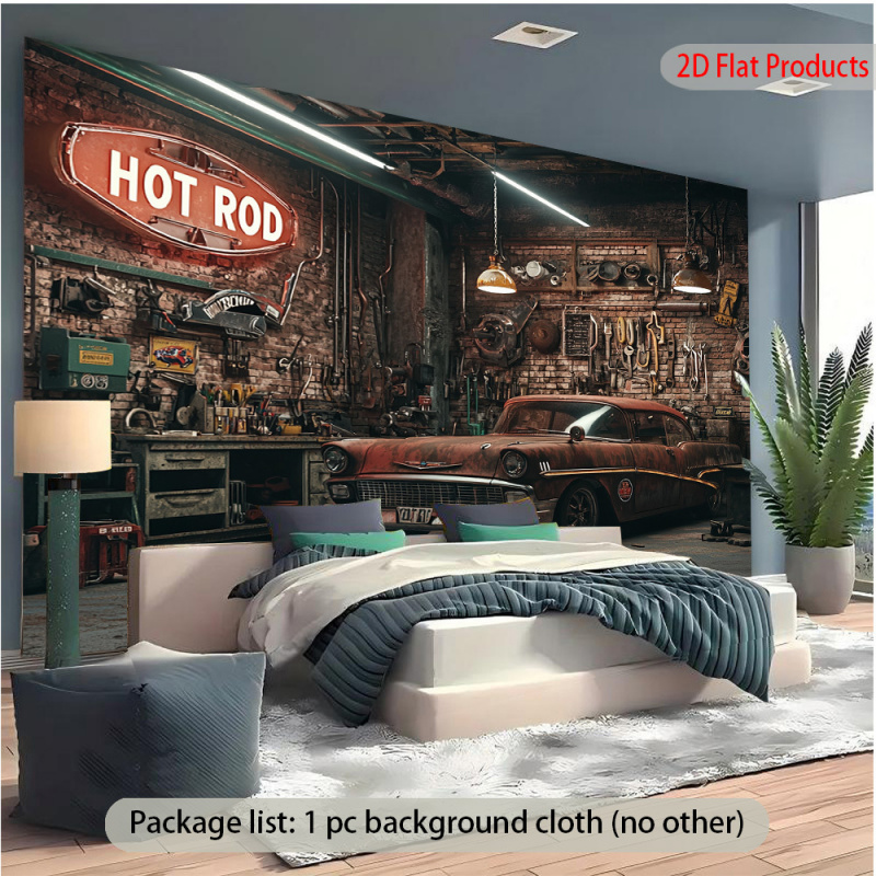 Tło z banerem w stylu vintage  – Auto Repair Shop Background recenzja i cena